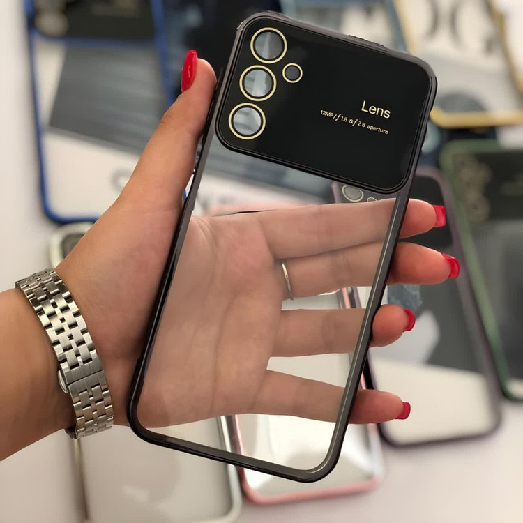 کاور قاب آوش طرح لنس مدل شفاف کد 02 مناسب برای گوشی موبایل سامسونگ GALAXY A24