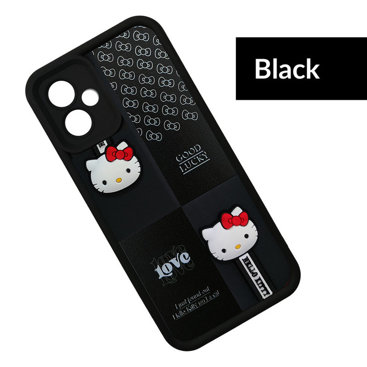 کاور موفی مدل Silicone Puffer Hello Kitty Strap مناسب برای گوشی موبایل شیائومی Poco F6 به همراه بند