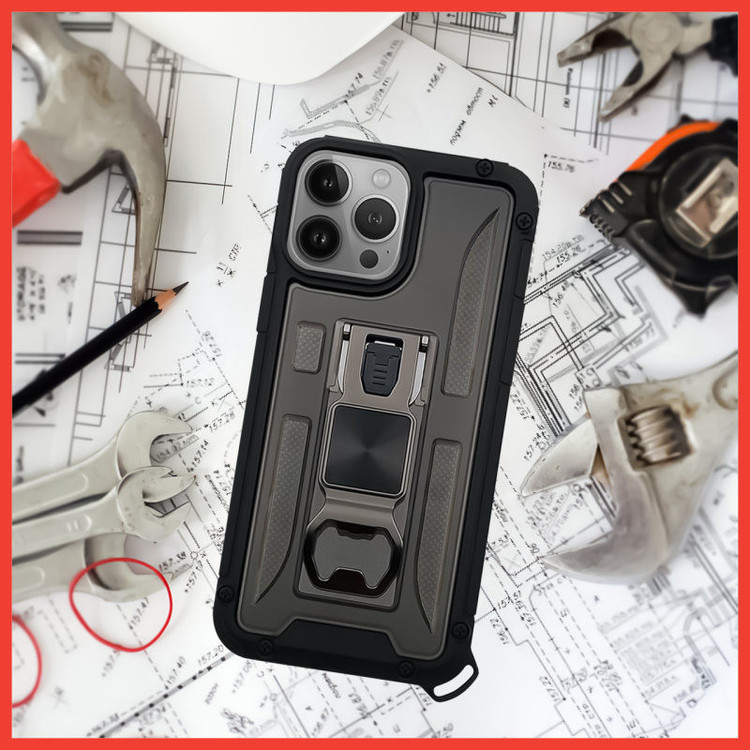 کاور آیرون من مدل Shock Proof مناسب برای گوشی موبایل اپل iPhone 13 Pro به همراه قلم لمسی