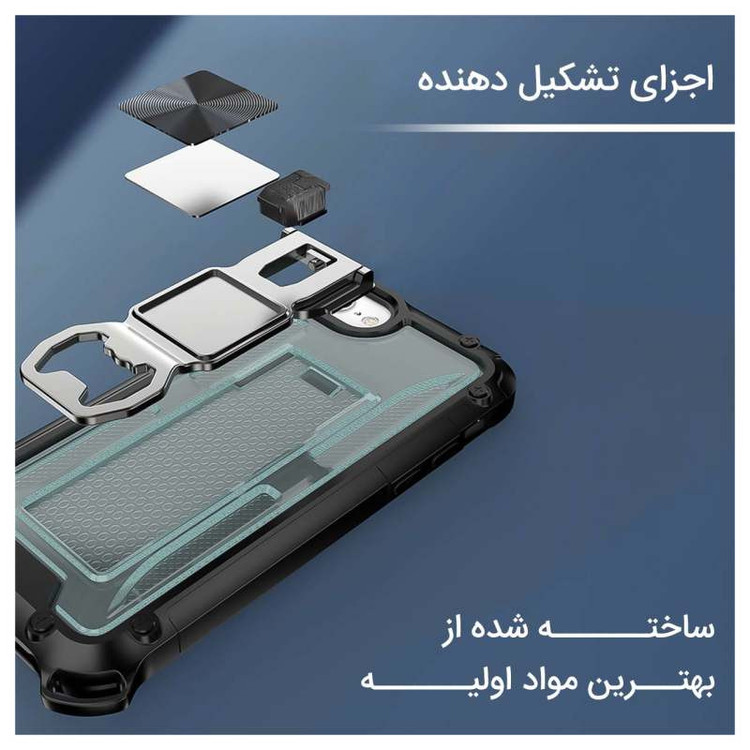 کاور آیرون من مدل Shock Proof مناسب برای گوشی موبایل اپل iPhone 13 Pro به همراه قلم لمسی