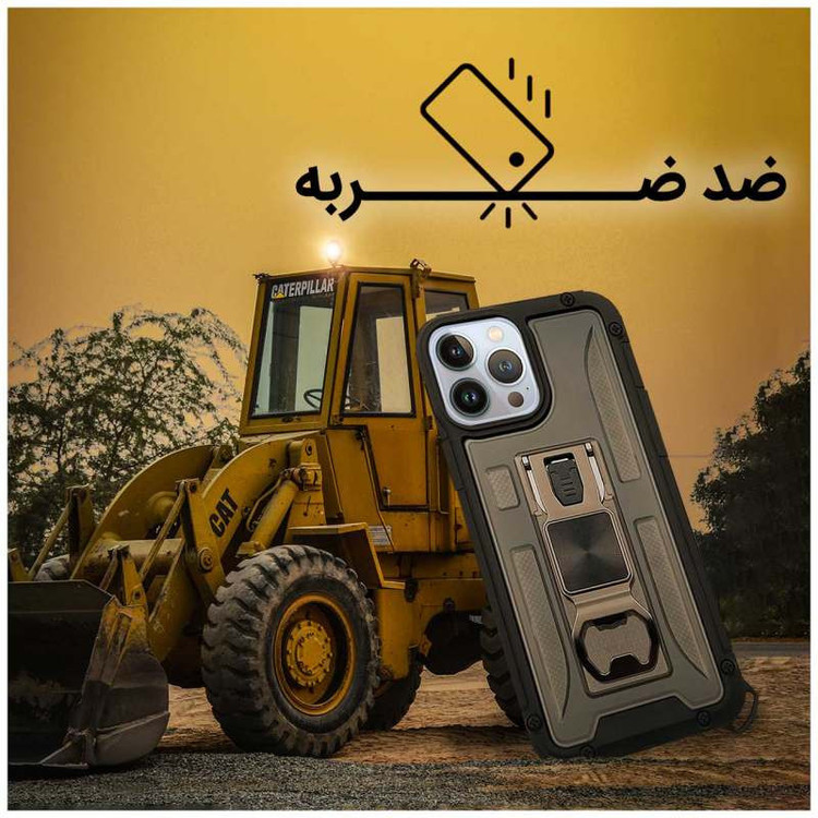 کاور آیرون من مدل Shock Proof مناسب برای گوشی موبایل اپل iPhone 13 Pro به همراه قلم لمسی