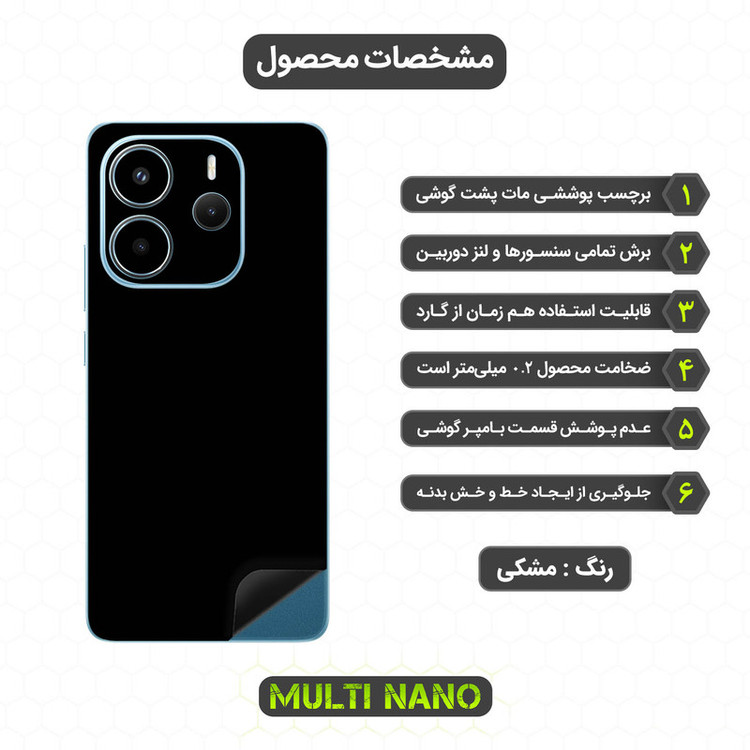 برچسب پوششی مولتی نانو طرح مات مدل X-F1M مناسب برای گوشی موبایل شیائومی Redmi Note 14 4G