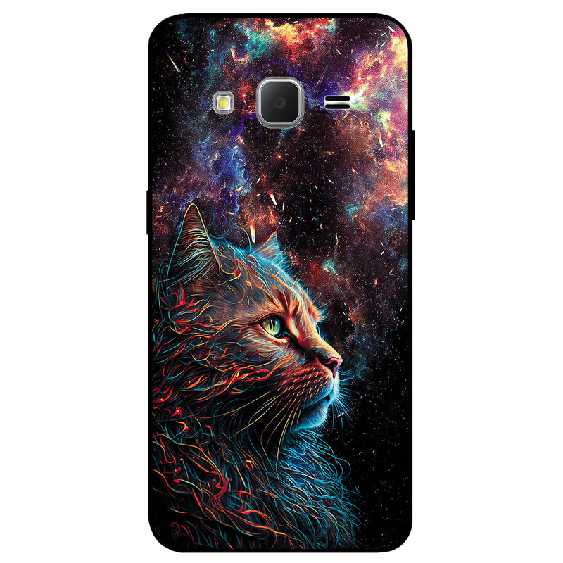 کاور مگافون طرح گربه کهکشانی مدل 4203 مناسب برای گوشی موبایل سامسونگ Galaxy J5 2015
