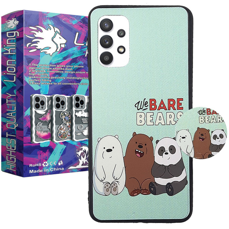 کاور لاین کینگ مدل 3bear مناسب برای گوشی موبایل سامسونگ Galaxy A32 5G به همراه پایه نگهدارنده