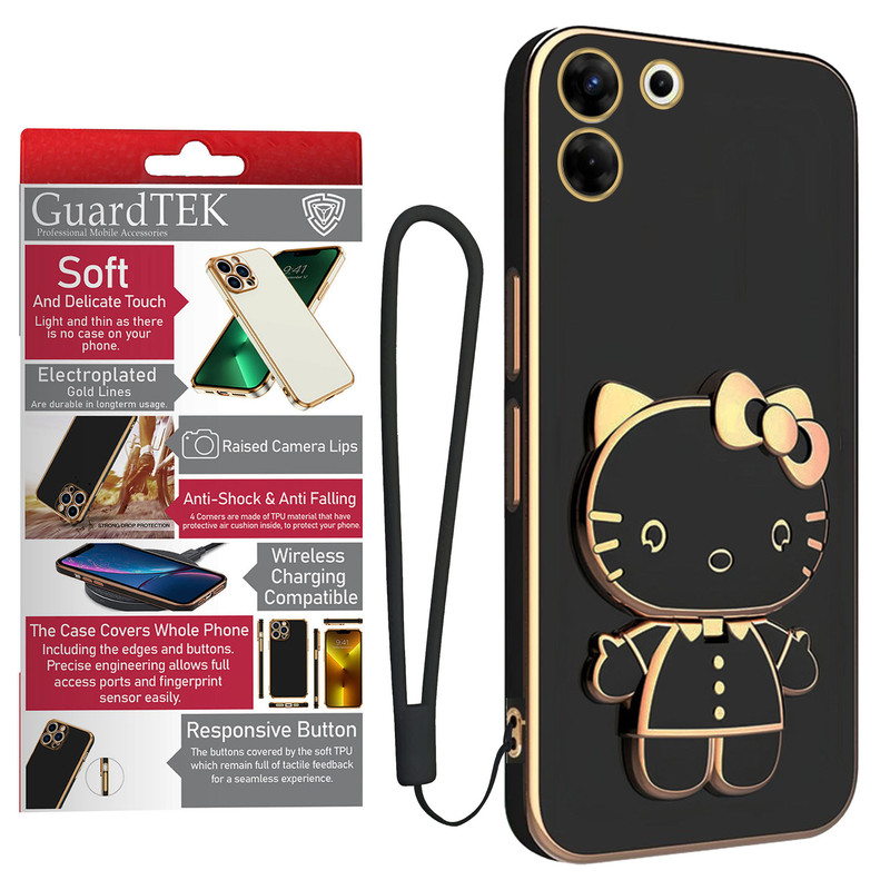کاور گاردتک آساک مدل Kitty Strap مناسب برای گوشی موبایل تکنو Camon 20 Pro به همراه بندآویز