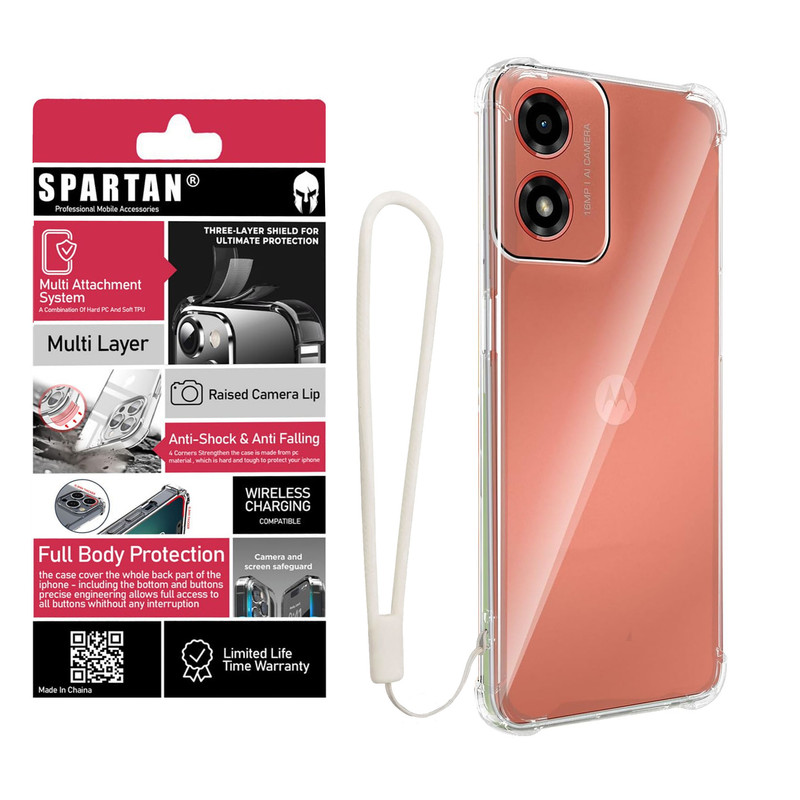 کاور اسپارتان مدل Airbag Strap مناسب برای گوشی موبایل موتورولا Moto G04/ Moto E14  به همراه بندآویز