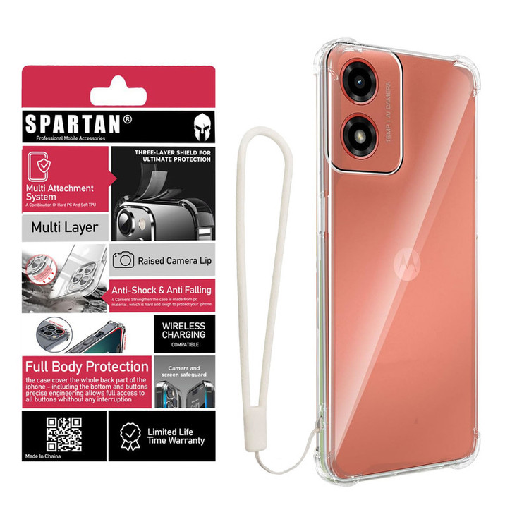 کاور اسپارتان مدل Airbag Strap مناسب برای گوشی موبایل موتورولا Moto G04/ Moto E14 به همراه بندآویز