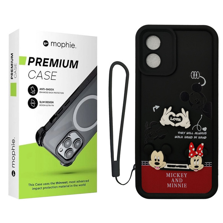 کاور موفی مدل Silicone Puffer Minni Mouse Strap مناسب برای گوشی موبایل موتورولا Moto E13 به همراه بند
