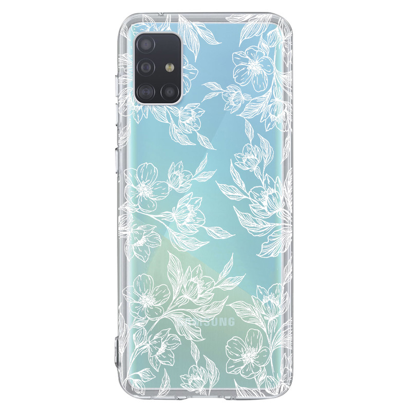 کاور مگافون طرح گل مدل C50-W مناسب برای گوشی موبایل سامسونگ Galaxy A51