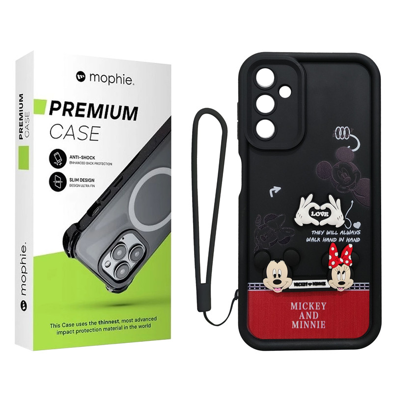 کاور موفی مدل Silicone Puffer Minni Mouse Strap مناسب برای گوشی موبایل سامسونگ Galaxy A34 به همراه بندآویز