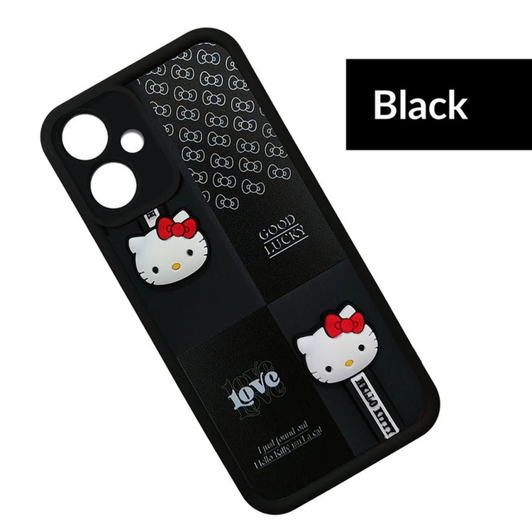 کاور موفی مدل Silicone Puffer Hello Kitty Strap مناسب برای گوشی موبایل شیائومی Redmi 13 / Poco M6 4G / Redmi Note 13R به همراه بند