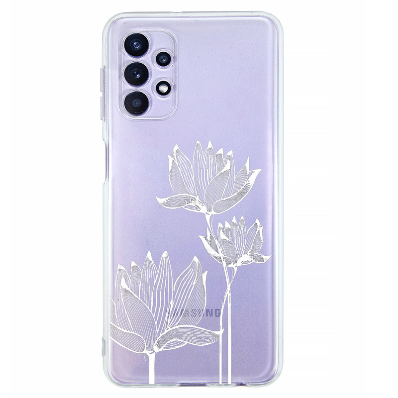کاور مگافون طرح گل مدل C47-W مناسب برای گوشی موبایل سامسونگ Galaxy A32 5G / M32 5G