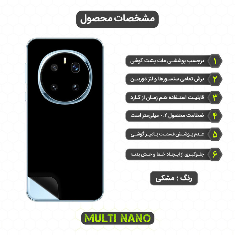 برچسب پوششی مولتی نانو طرح مات مدل X-F1M مناسب برای گوشی موبایل آنر Magic 7 Pro