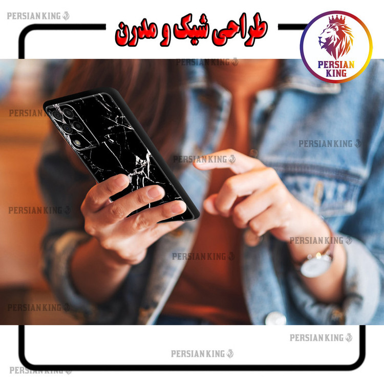کاور پرشین کینگ مدل BLK Granit 22 مناسب برای گوشی موبایل سامسونگ Galaxy A22 4G به همراه پایه نگهدارنده