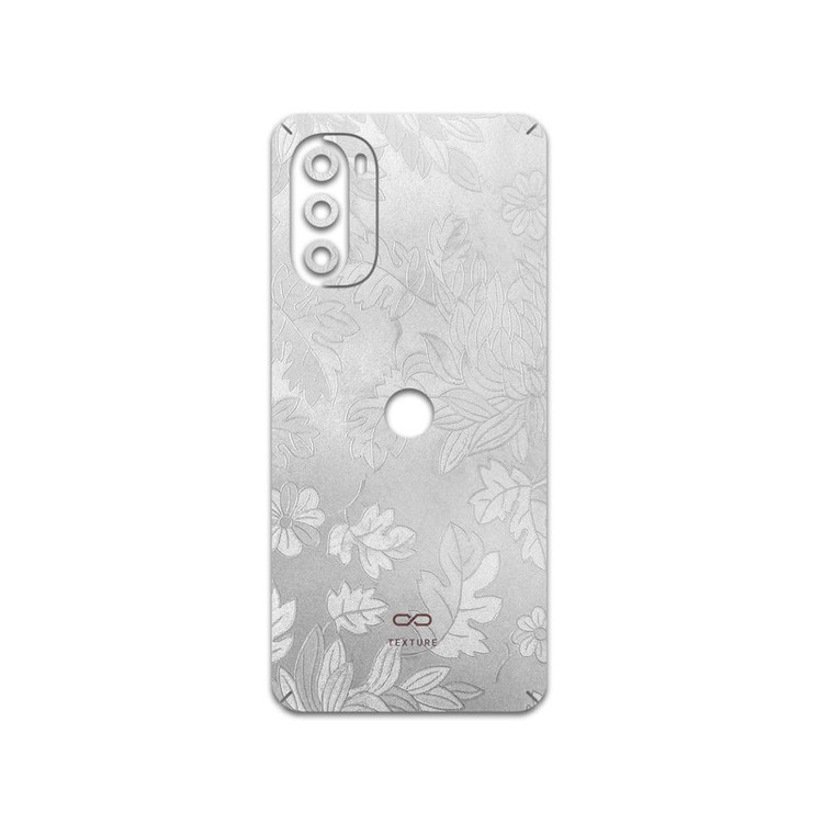 برچسب پوششی ماهوت مدل Silver-Wildflower مناسب برای گوشی موبایل موتورولا Moto G52