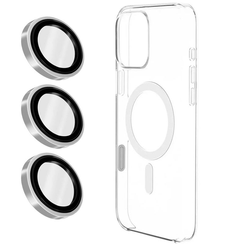 کاور مسیر مدل Clear Ring Metal مناسب برای گوشی موبایل اپل iPhone 16 pro max به همراه محافظ لنز