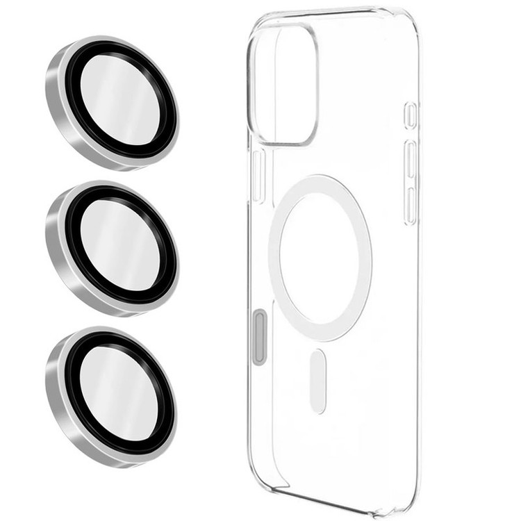 کاور مسیر مدل Clear Ring Metal مناسب برای گوشی موبایل اپل iPhone 16 pro max به همراه محافظ لنز