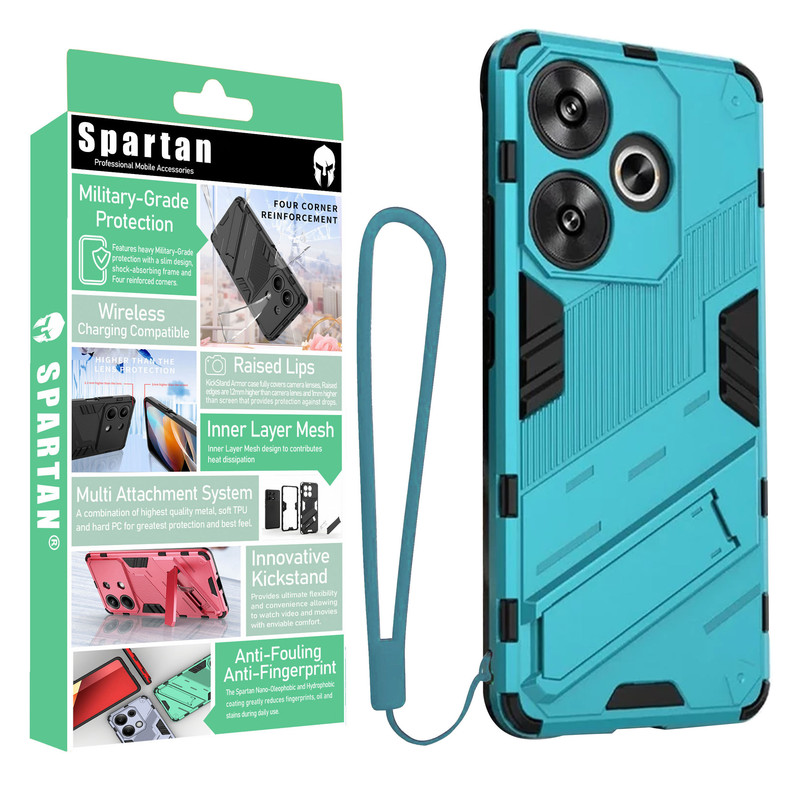 کاور اسپارتان مدل Bibercas Strap مناسب برای گوشی موبایل شیائومی Poco F6 5G / Redmi Turbo 3 به همراه بند