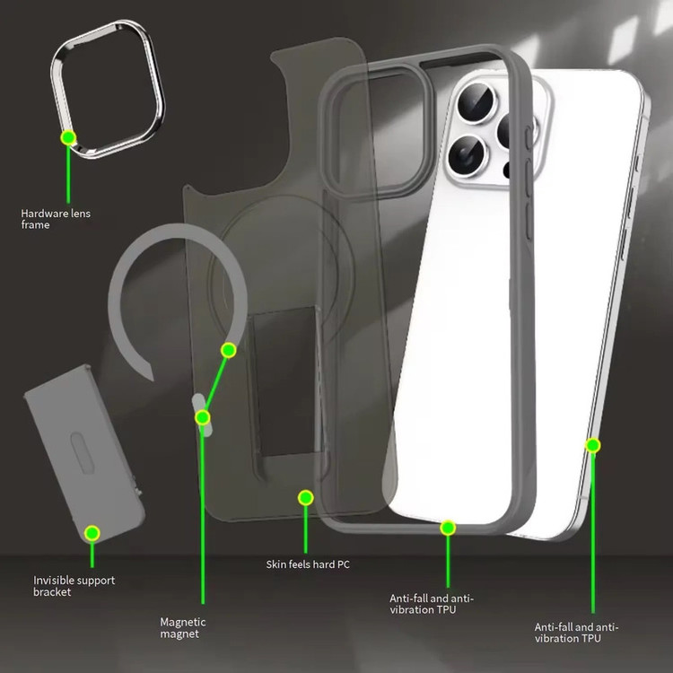 کاور آیرون من مدل kick stand مناسب برای گوشی موبایل اپل Iphone 16 Pro