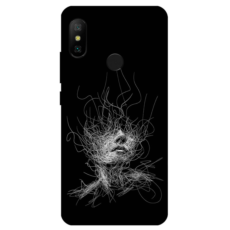 کاور مگافون طرح اسکچ صورت مدل 7423 مناسب برای گوشی موبایل شیائومی Redmi Note 6 Pro