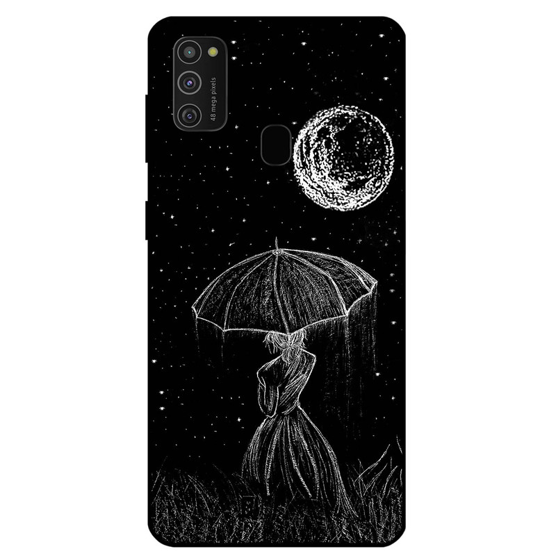 کاور مگافون طرح دختر و ماه مدل 1369 مناسب برای گوشی موبایل سامسونگ Galaxy M21 2021