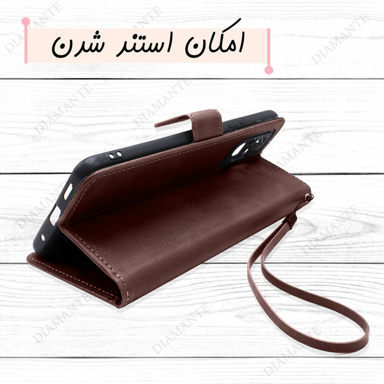 کیف کلاسوری دیامانته مدل Chanta Rd مناسب برای گوشی موبایل سامسونگ Galaxy A17 به همراه بندآویز
