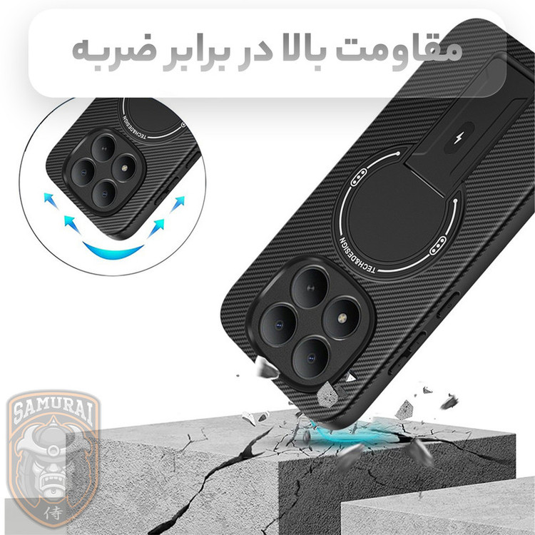 کاور سامورایی مدل Carbon Stand مناسب برای گوشی موبایل شیائومی Redmi Note 15 Pro Plus / Poco M8 Pro 5G