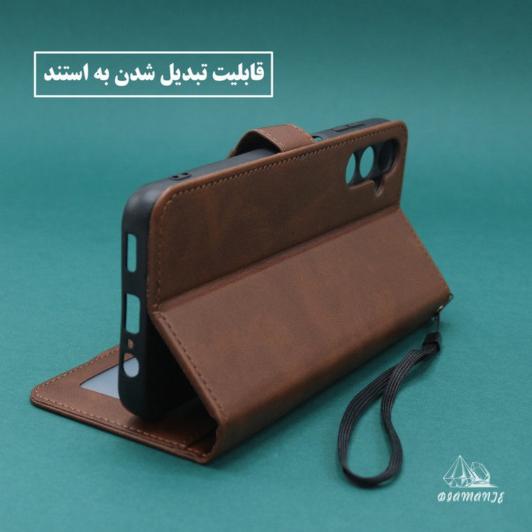 کیف کلاسوری دیامانته مدل Scusa Bk مناسب برای گوشی موبایل شیائومی Redmi13 به همراه بند آویز