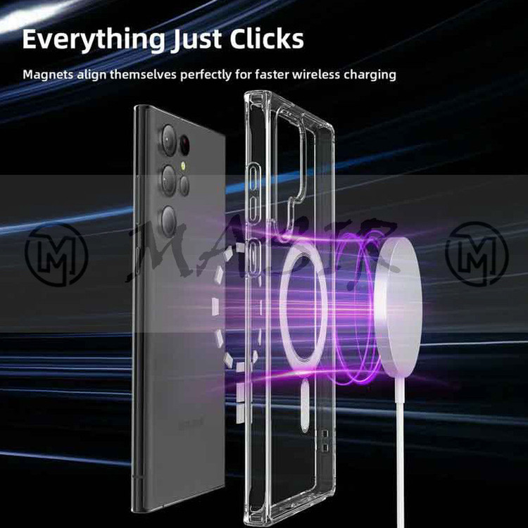 کاور مگ سیف مسیر مدل Magsafe Clear مناسب برای گوشی موبایل سامسونگ Galaxy S24 Ultra