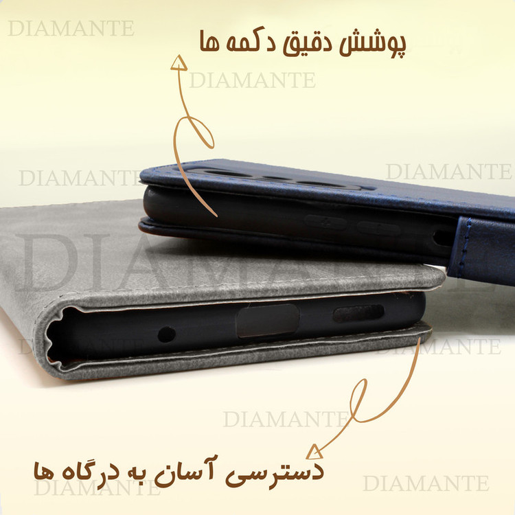 کیف کلاسوری دیامانته مدل Mokety Gn مناسب برای گوشی موبایل شیائومی Redmi 13X به همراه بندآویز