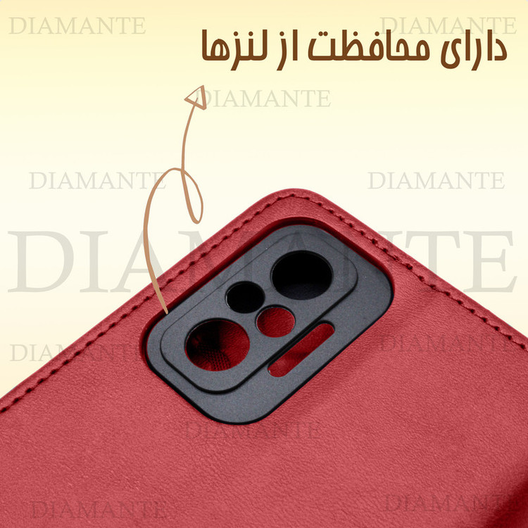 کیف کلاسوری دیامانته مدل Mokety Gn مناسب برای گوشی موبایل شیائومی Redmi 13X به همراه بندآویز