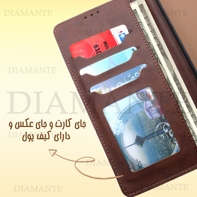 کیف کلاسوری دیامانته مدل Mokety Gn مناسب برای گوشی موبایل شیائومی Redmi 13X به همراه بندآویز