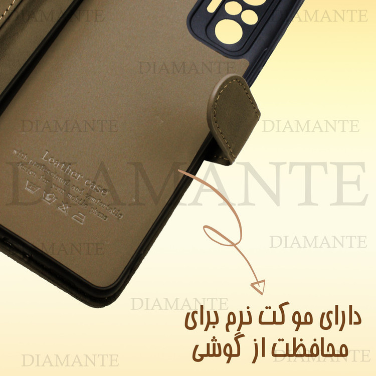 کیف کلاسوری دیامانته مدل Mokety Gn مناسب برای گوشی موبایل شیائومی Redmi 13X به همراه بندآویز