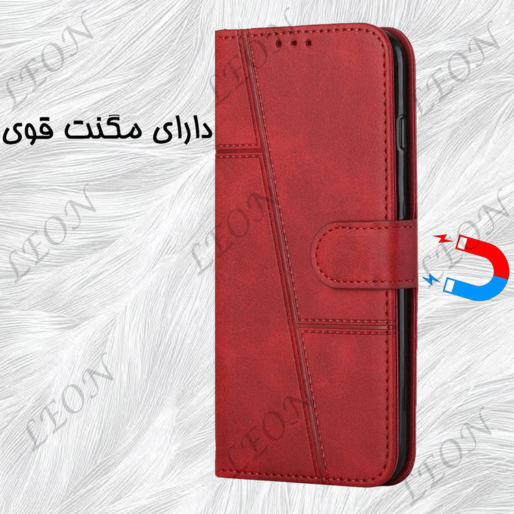 کیف کلاسوری لئون مدل Mek مناسب برای گوشی موبایل آنر 200 به همراه بند آویز