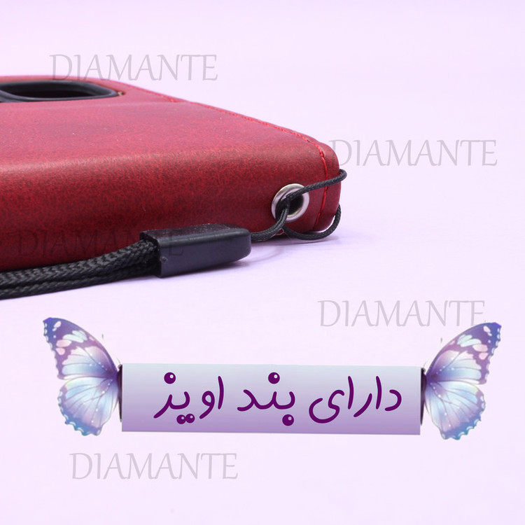 کیف کلاسوری دیامانته مدل جاکارتی بنددار مناسب برای گوشی موبایل شیائومی Redmi A5 به همراه بند آویز