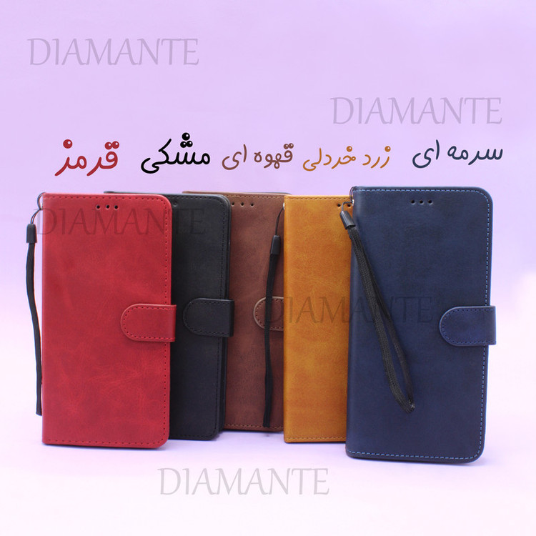 کیف کلاسوری دیامانته مدل جاکارتی بنددار مناسب برای گوشی موبایل شیائومی Redmi A5 به همراه بند آویز