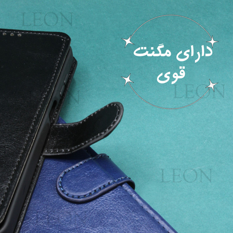 کیف کلاسوری مدل لئون Kiif|_1 مناسب برای گوشی موبایل سامسونگ Galaxy A25 به همراه بند آویز