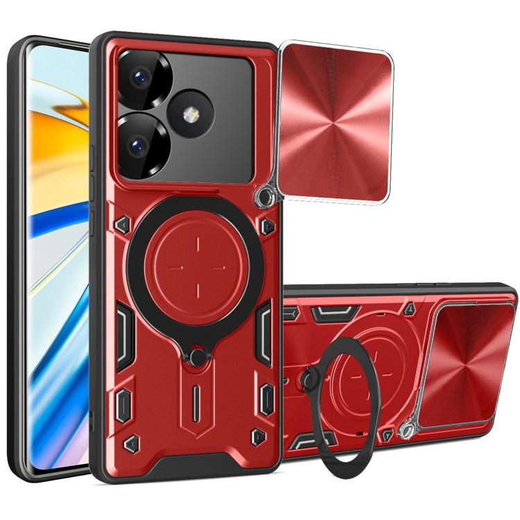 کاور اسپارتان مدل Magnet Ring Strap مناسب برای گوشی موبایل شیائومی Poco F6 5G / Redmi Turbo 3 به همراه بند آویز