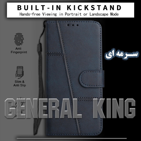 کیف کلاسوری ژنرال کینگ مدل YB-MGC21 مناسب برای گوشی موبایل هوآوی Y6 Prime 2019 / Y6S / آنر 8A به همراه بند آویز