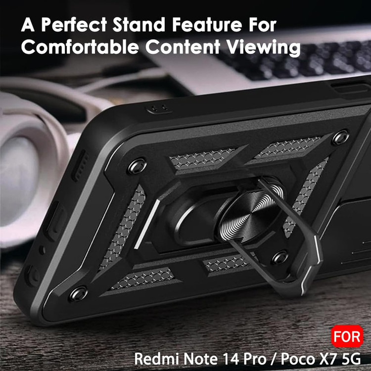 کاور اسپارتان مدل Defender Armor مناسب برای گوشی موبایل شیائومی Redmi Note 14 Pro Plus به همراه بندآویز و پاپ سوکت