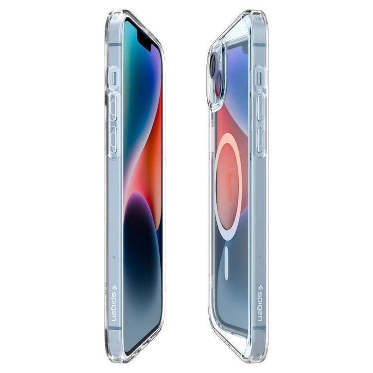 کاور اسپیگن مدل ultra hybrid clear magsafe مناسب برای گوشی موبایل اپل iphone 14