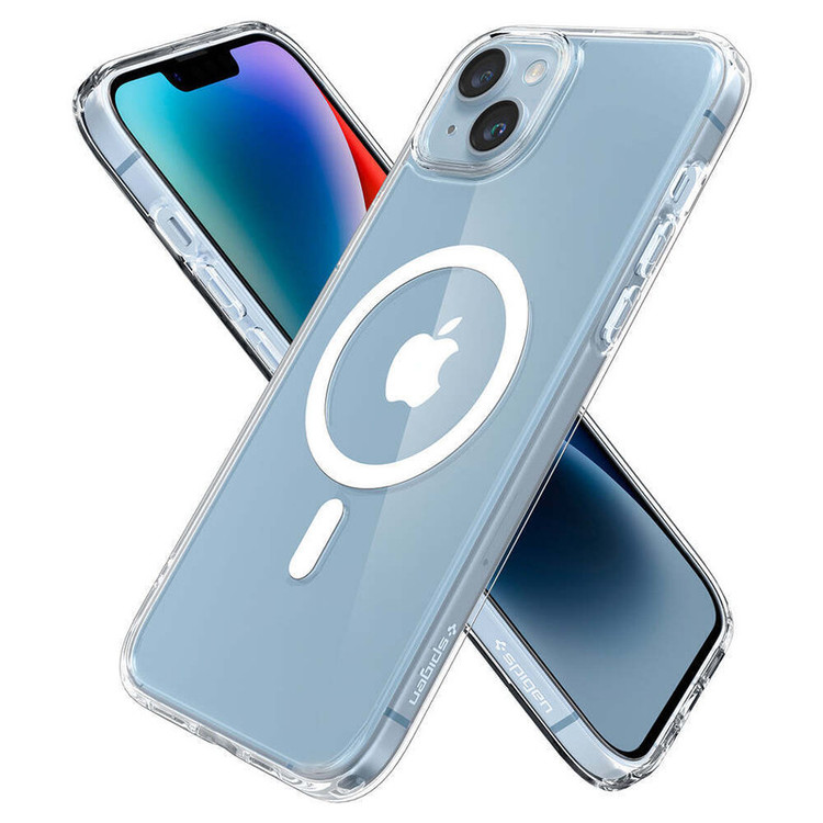 کاور اسپیگن مدل ultra hybrid clear magsafe مناسب برای گوشی موبایل اپل iphone 14