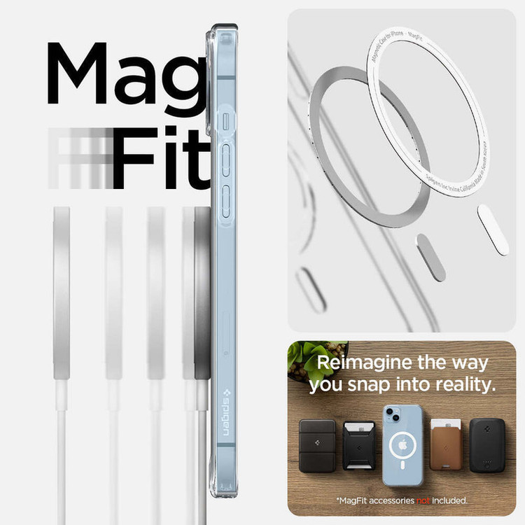 کاور اسپیگن مدل ultra hybrid clear magsafe مناسب برای گوشی موبایل اپل iphone 14