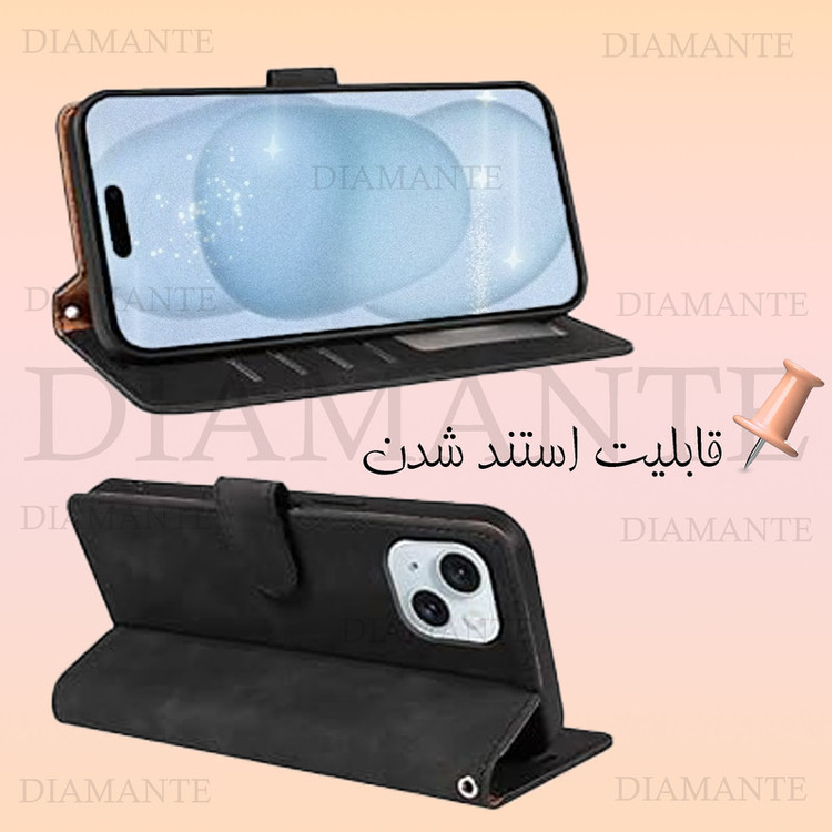 کیف کلاسوری دیامانته مدل Mek Ros مناسب برای گوشی موبایل آنر X7C به همراه بند آویز