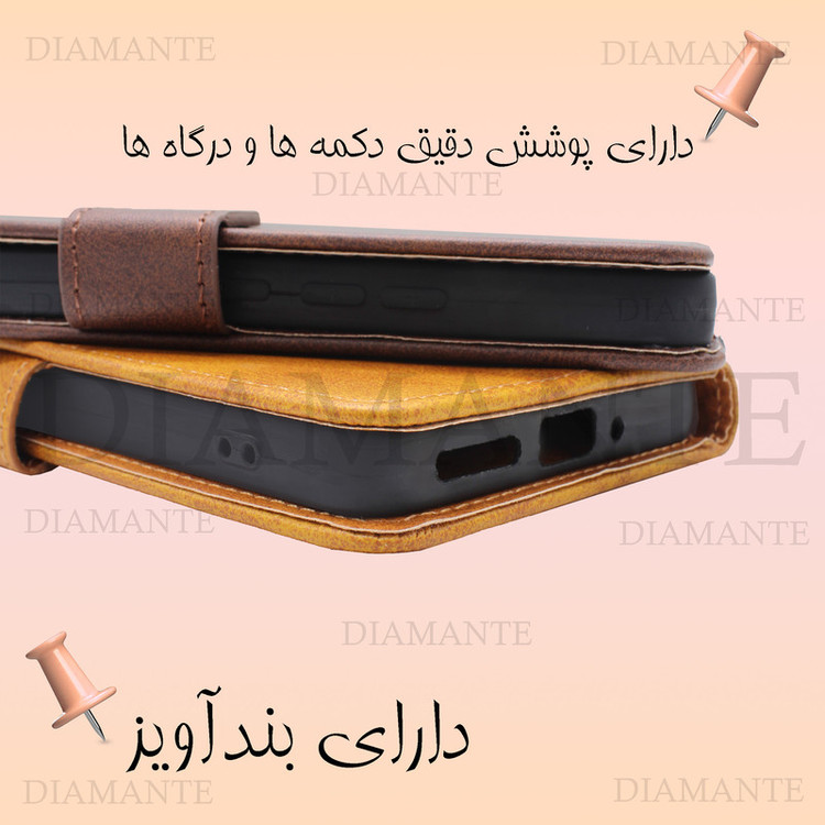 کیف کلاسوری دیامانته مدل Mek Ros مناسب برای گوشی موبایل آنر X7C به همراه بند آویز