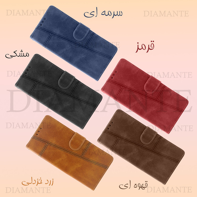 کیف کلاسوری دیامانته مدل Mek Ros مناسب برای گوشی موبایل آنر X7C به همراه بند آویز