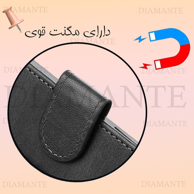 کیف کلاسوری دیامانته مدل Mek Ros مناسب برای گوشی موبایل آنر X7C به همراه بند آویز