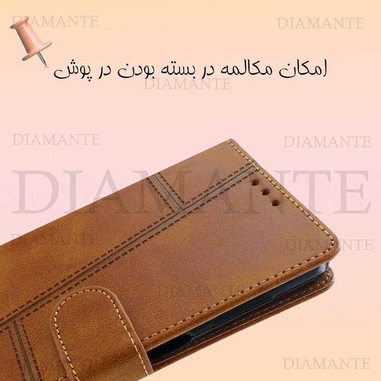 کیف کلاسوری دیامانته مدل Mek Ros مناسب برای گوشی موبایل آنر X7C به همراه بند آویز