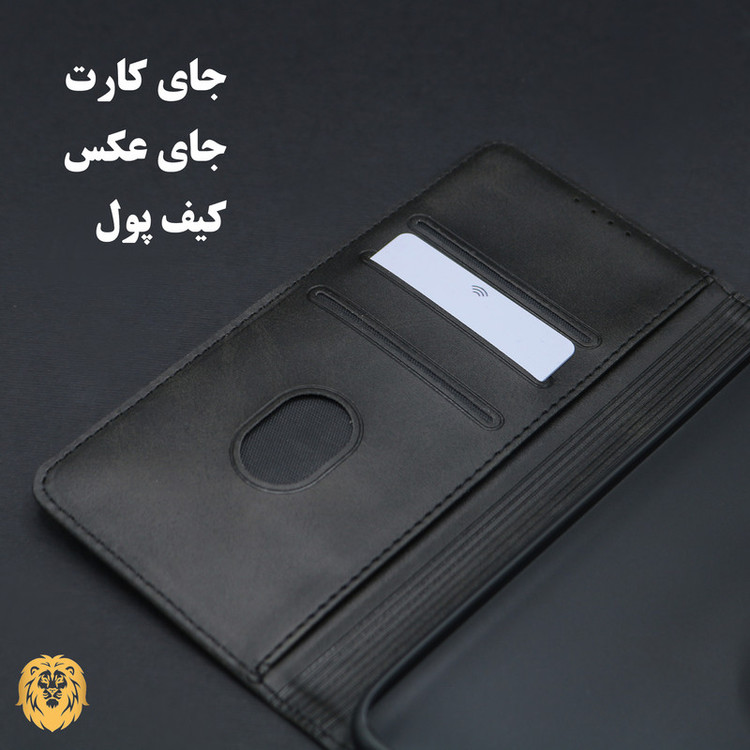 کیف کلاسوری لئون مدل Scusa Oro مناسب برای گوشی موبایل سامسونگ Galaxy A35 به همراه بند آویز