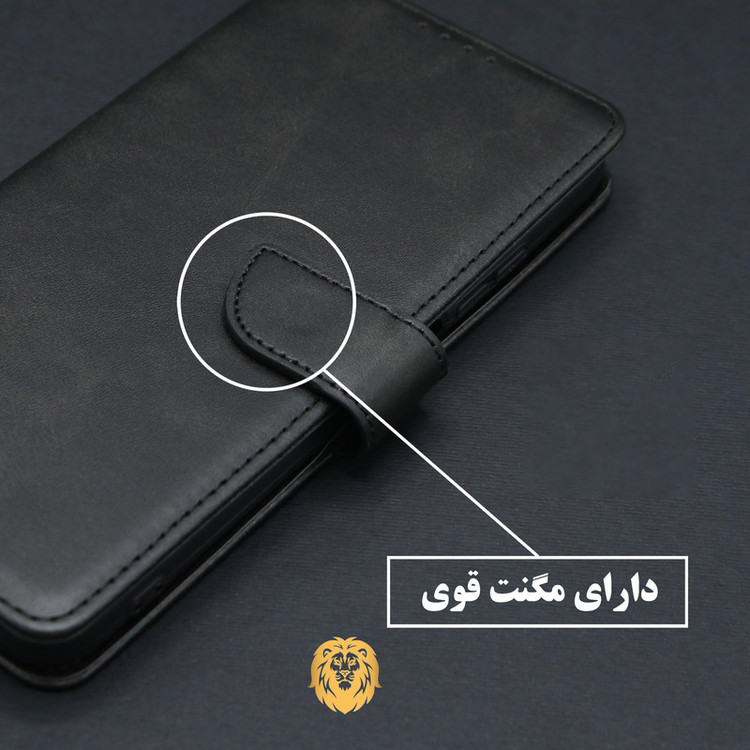 کیف کلاسوری لئون مدل Scusa Oro مناسب برای گوشی موبایل سامسونگ Galaxy A35 به همراه بند آویز